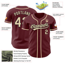 Load image into Gallery viewer, Custom Burgundy Cream-Black Authentic Baseball Jersey