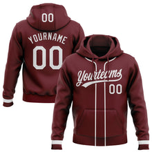 Загрузить изображение в средство просмотра галереи, Custom Stitched Burgundy White-Burgundy Baseball Pullover Sweatshirt Hoodie