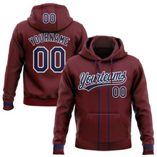 Загрузить изображение в средство просмотра галереи, Custom Stitched Burgundy Navy-White Baseball Pullover Sweatshirt Hoodie