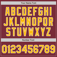 Загрузить изображение в средство просмотра галереи, Custom Stitched Burgundy Gold-White Baseball Pullover Sweatshirt Hoodie