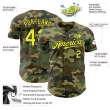 Загрузить изображение в средство просмотра галереи, Custom Camo Neon Yellow-Black Authentic Salute To Service Baseball Jersey