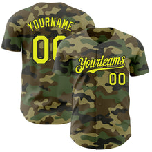 Загрузить изображение в средство просмотра галереи, Custom Camo Neon Yellow-Black Authentic Salute To Service Baseball Jersey