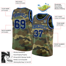 Laden Sie das Bild in den Galerie-Viewer, Custom Camo Navy-Light Blue Authentic Salute To Service Basketball Jersey