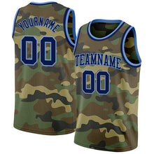 Laden Sie das Bild in den Galerie-Viewer, Custom Camo Navy-Light Blue Authentic Salute To Service Basketball Jersey