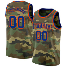 Laden Sie das Bild in den Galerie-Viewer, Custom Camo Royal-Orange Authentic Salute To Service Basketball Jersey