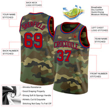 Laden Sie das Bild in den Galerie-Viewer, Custom Camo Red-Royal Authentic Salute To Service Basketball Jersey