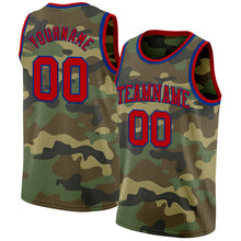 Laden Sie das Bild in den Galerie-Viewer, Custom Camo Red-Royal Authentic Salute To Service Basketball Jersey