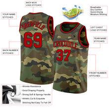 Загрузить изображение в средство просмотра галереи, Custom Camo Red-Black Authentic Salute To Service Basketball Jersey