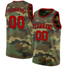Загрузить изображение в средство просмотра галереи, Custom Camo Red-Black Authentic Salute To Service Basketball Jersey