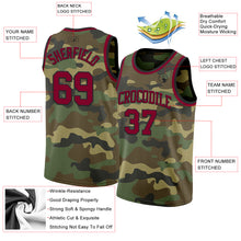 Laden Sie das Bild in den Galerie-Viewer, Custom Camo Maroon-Black Authentic Salute To Service Basketball Jersey