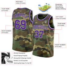 Laden Sie das Bild in den Galerie-Viewer, Custom Camo Purple-Gray Authentic Salute To Service Basketball Jersey