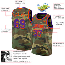 Laden Sie das Bild in den Galerie-Viewer, Custom Camo Purple-Orange Authentic Salute To Service Basketball Jersey