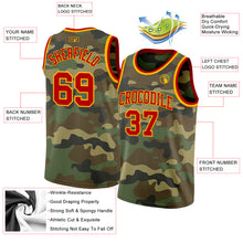 Laden Sie das Bild in den Galerie-Viewer, Custom Camo Red-Gold Authentic Salute To Service Basketball Jersey