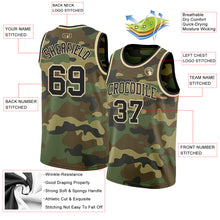 Laden Sie das Bild in den Galerie-Viewer, Custom Camo Black-Cream Authentic Salute To Service Basketball Jersey
