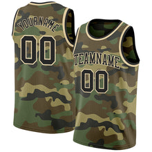 Laden Sie das Bild in den Galerie-Viewer, Custom Camo Black-Cream Authentic Salute To Service Basketball Jersey