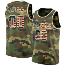 Laden Sie das Bild in den Galerie-Viewer, Custom Camo Vintage USA Flag Cream-Black Authentic Salute To Service Basketball Jersey