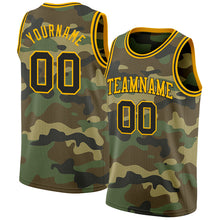 Laden Sie das Bild in den Galerie-Viewer, Custom Camo Black-Gold Authentic Salute To Service Basketball Jersey