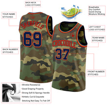 Laden Sie das Bild in den Galerie-Viewer, Custom Camo Navy Old Gold-Red Authentic Salute To Service Basketball Jersey