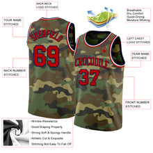 Laden Sie das Bild in den Galerie-Viewer, Custom Camo Red Navy-White Authentic Salute To Service Basketball Jersey