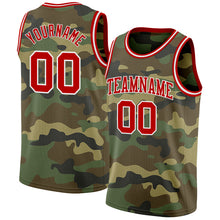 Загрузить изображение в средство просмотра галереи, Custom Camo Red-White Authentic Salute To Service Basketball Jersey
