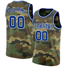 Загрузить изображение в средство просмотра галереи, Custom Camo Royal-White Authentic Salute To Service Basketball Jersey