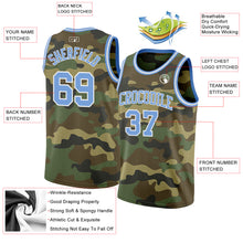 Загрузить изображение в средство просмотра галереи, Custom Camo Light Blue-White Authentic Salute To Service Basketball Jersey