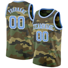 Загрузить изображение в средство просмотра галереи, Custom Camo Light Blue-White Authentic Salute To Service Basketball Jersey