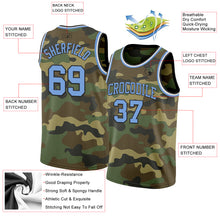 Загрузить изображение в средство просмотра галереи, Custom Camo Light Blue Black-White Authentic Salute To Service Basketball Jersey