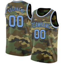 Загрузить изображение в средство просмотра галереи, Custom Camo Light Blue Black-White Authentic Salute To Service Basketball Jersey