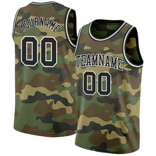 Laden Sie das Bild in den Galerie-Viewer, Custom Camo Black-White Authentic Salute To Service Basketball Jersey