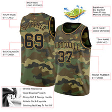 Загрузить изображение в средство просмотра галереи, Custom Camo Black-Old Gold Authentic Salute To Service Basketball Jersey