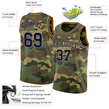 Загрузить изображение в средство просмотра галереи, Custom Camo Navy-Old Gold Authentic Salute To Service Basketball Jersey
