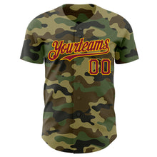 Charger l'image dans la galerie, Custom Camo Crimson-Gold Authentic Salute To Service Baseball Jersey