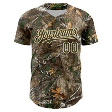 Charger l'image dans la galerie, Custom Camo Olive-Cream 3D Woodland Camo Authentic Salute To Service Baseball Jersey
