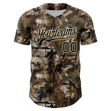 Charger l'image dans la galerie, Custom Camo Black-Cream 3D Woodland Camo Authentic Salute To Service Baseball Jersey