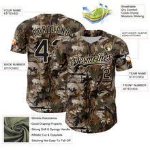 Charger l'image dans la galerie, Custom Camo Black-Cream 3D Woodland Camo Authentic Salute To Service Baseball Jersey