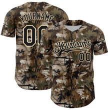 Charger l'image dans la galerie, Custom Camo Black-Cream 3D Woodland Camo Authentic Salute To Service Baseball Jersey