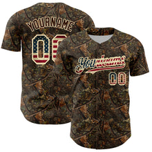 Charger l'image dans la galerie, Custom Camo Vintage USA Flag-Cream 3D Woodland Camo Authentic Salute To Service Baseball Jersey