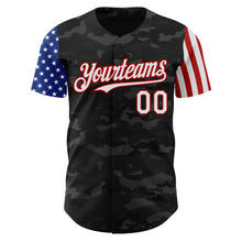 Charger l'image dans la galerie, Custom Camo White-Red 3D American Flag  Authentic Salute To Service Baseball Jersey