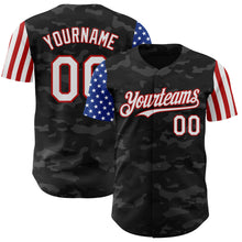 Charger l'image dans la galerie, Custom Camo White-Red 3D American Flag  Authentic Salute To Service Baseball Jersey