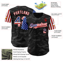 Charger l'image dans la galerie, Custom Camo USA Flag White-Red 3D Authentic Salute To Service Baseball Jersey