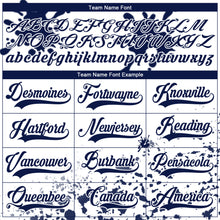 Загрузить изображение в средство просмотра галереи, Custom Camo Navy-White Splash Hockey Lace Neck Jersey