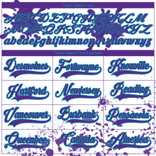 Load image into Gallery viewer, Custom Camo Purple Teal-White Splash Hockey Lace Neck Jersey