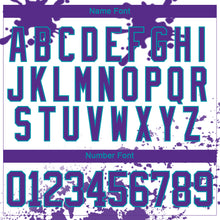 Load image into Gallery viewer, Custom Camo Purple Teal-White Splash Hockey Lace Neck Jersey