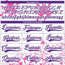 Load image into Gallery viewer, Custom Camo Purple Pink-White Splash Hockey Lace Neck Jersey