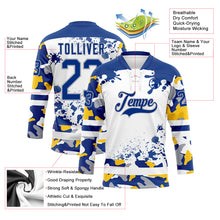 Загрузить изображение в средство просмотра галереи, Custom Camo Royal Gray-White Splash Hockey Lace Neck Jersey
