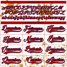 Laden Sie das Bild in den Galerie-Viewer, Custom Camo Red Old Gold Navy-White Splash Hockey Lace Neck Jersey