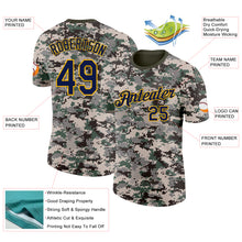 Charger l'image dans la galerie, Custom Camo Navy-Gold Urban Digital Camouflage Pixel Salute To Service Performance T-Shirt