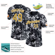 Charger l'image dans la galerie, Custom Camo Old Gold-Cream Urban Digital Camouflage Pixel Salute To Service Performance T-Shirt