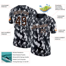Charger l'image dans la galerie, Custom Camo Brown-White Urban Digital Camouflage Pixel Salute To Service Performance T-Shirt